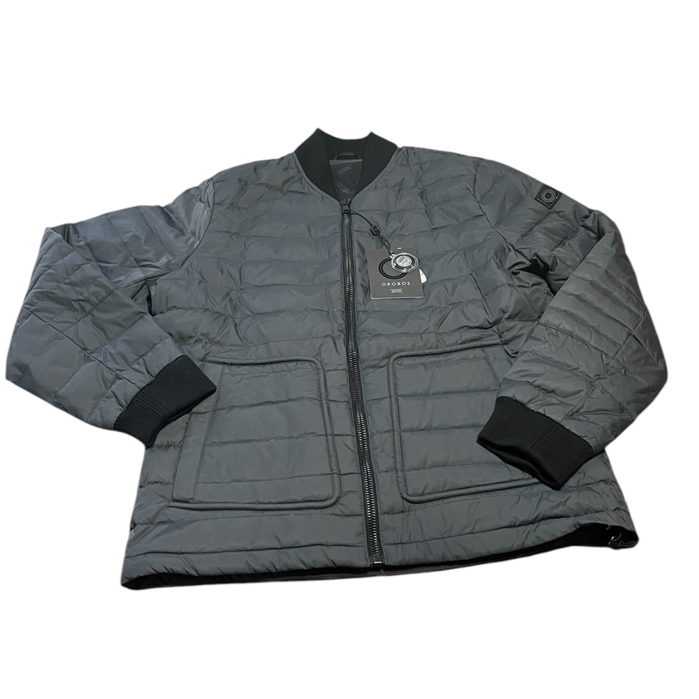 NEW Orobos Mens GRAY/CHARCOAL Down Bomber Jacket MSRP$316 Large COAT